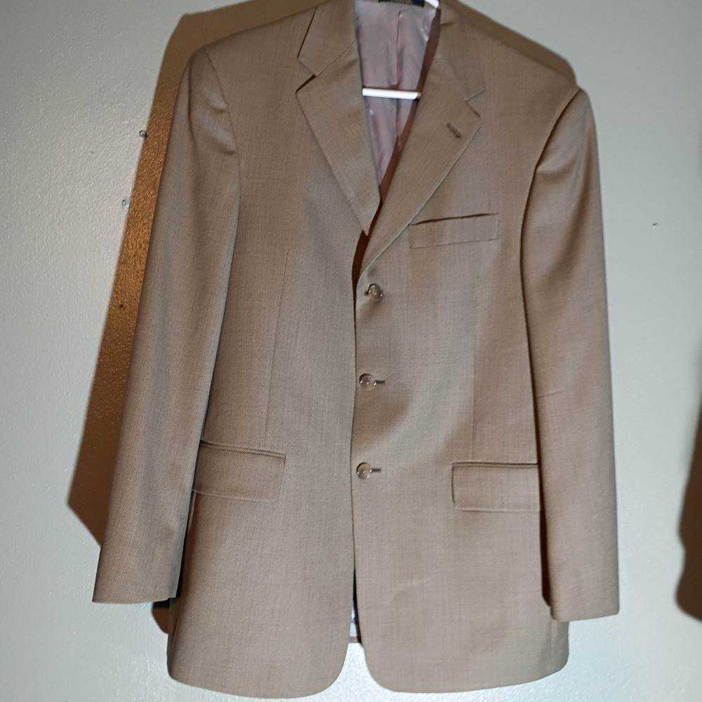 Hart Schaffner Marx Blazer Mens 40R Tan 3 Button Sport Coat Dillard's - Picture 8 of 15